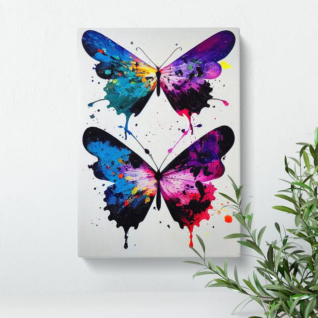 Butterflies With Dripping Paint No.1 Brambly Cottage Size: 60cm H x 40cm W x 3cm D on Productcaster.