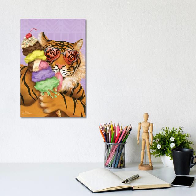 Party Safari Tiger by Shari Warren - Wrapped Canvas Print Latitude Run Size: 30.48cm H x 20.32cm W x 1.91cm D on Productcaster.