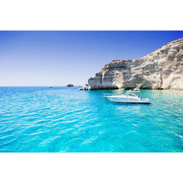 Beautiful Bay In Greece - Wrapped Canvas Print Breakwater Bay Size: 81cm H x 122cm W x 3.8cm D on Productcaster.