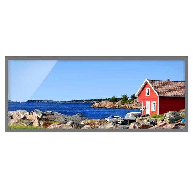 Holiday in Norway - Picture Frame Graphic Art Latitude Run Size: 30cm H x 75cm W x 2cm D, Frame Option: Grey Framed on Productcaster.