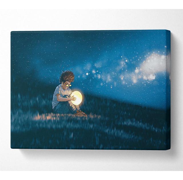 Holding The Moon - Wrapped Canvas Art Prints Marlow Home Co. Size: 66cm H x 106.6cm W on Productcaster.