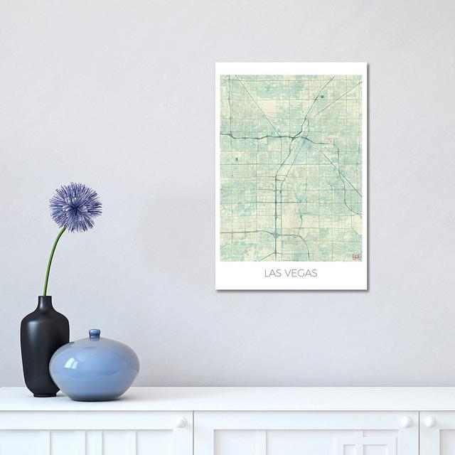 Las Vegas Vintage Urban Blueprint Map by Hubert Roguski - Wrapped Canvas Print Borough Wharf Size: 45.7cm H x 30.4cm W x 1.9cm D on Productcaster.