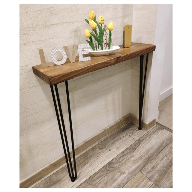 Maley Console Table Alpen Home Size: 45cm H x 40cm W x 17.5cm D, Table Top Colour: Walnut on Productcaster.