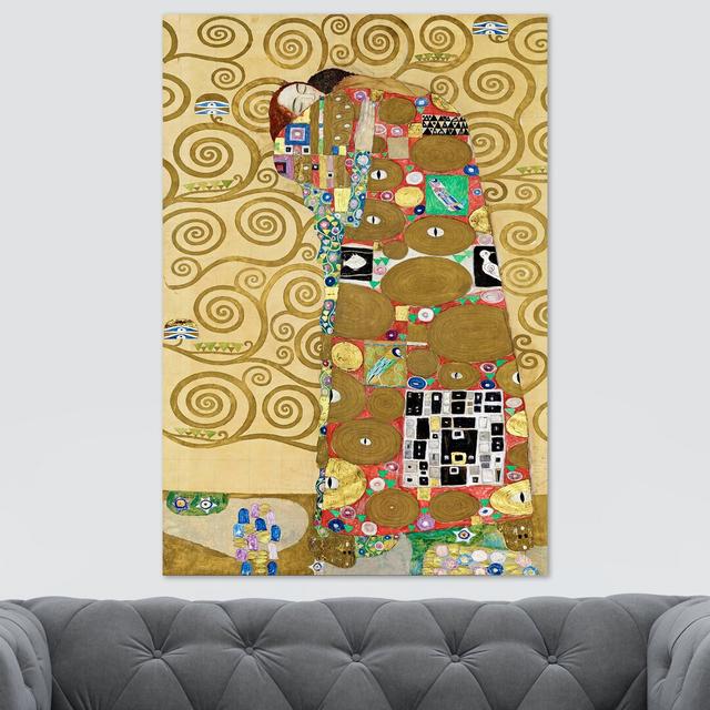 Fulfillment by Gustav Klimt - Wrapped Canvas Painting Print Marlow Home Co. Size: 41cm H x 31cm W x 4cm D on Productcaster.