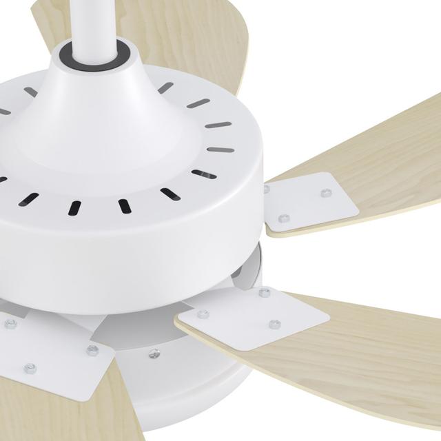 Deckenventilator Mit Beleuchtung Leise - 6 Flügeln 75 cm Timing Metro Lane Ausführung: Weiß mit Holzklingen on Productcaster.