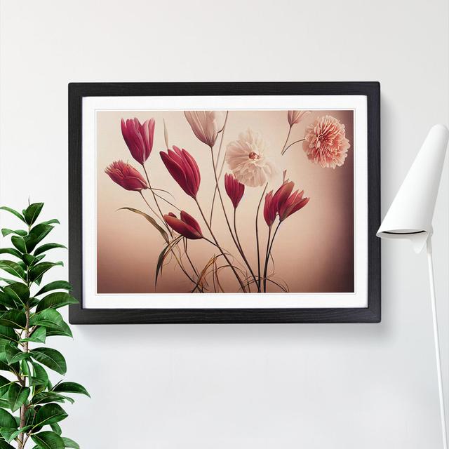 Astounding Flowers - Single Picture Frame Print Marlow Home Co. Size: 46cm H x 64cm W, Frame Colour: Black on Productcaster.