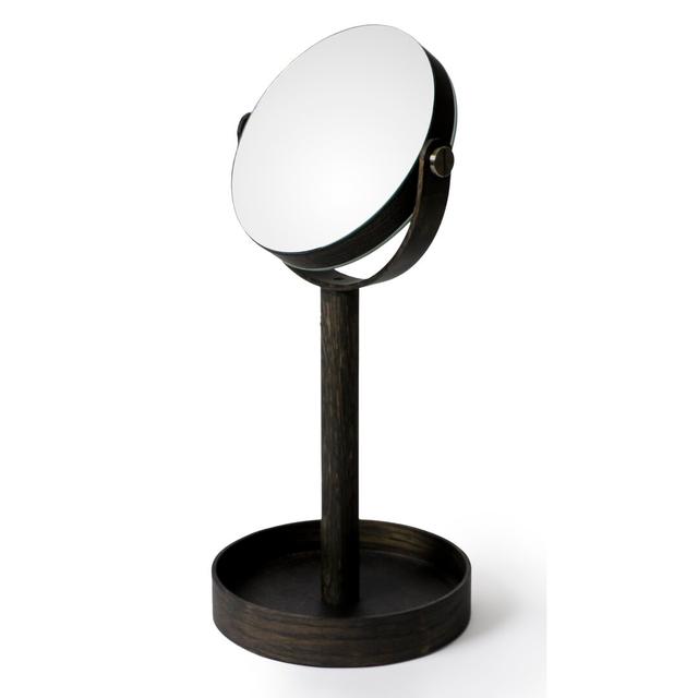 Ayven Round Bathroom / Vanity Mirror 17 Stories Finish: Dark Oak on Productcaster.