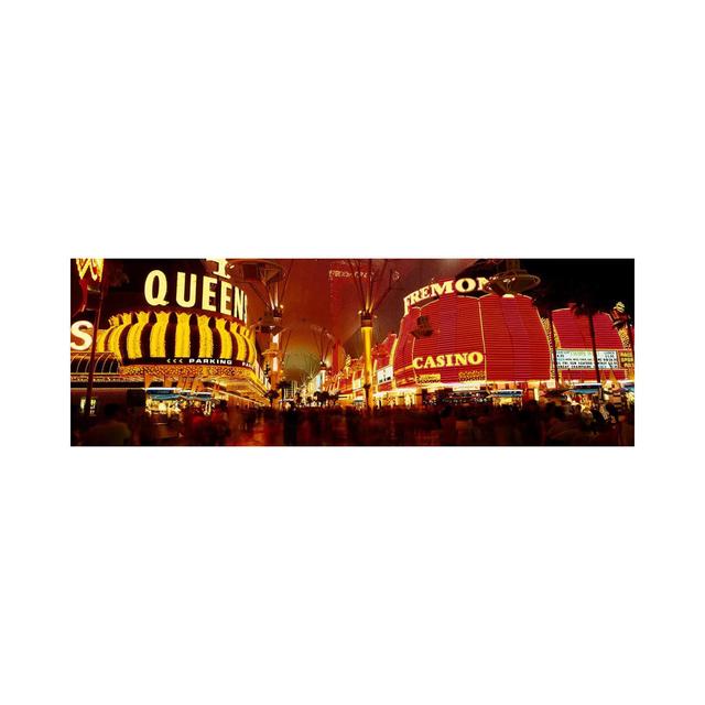 Casino Lit up at Night, Fremont Street, Las Vegas, Nevada, USA - Wrapped Canvas Panoramic Photograph Brayden Studio Size: 50.8cm H x 152.4cm W x 3.81c on Productcaster.