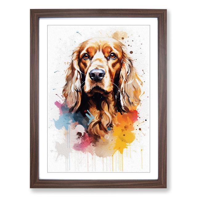 Cocker Spaniel Gestural No.3 - Single Picture Frame Art Prints on Wood Marlow Home Co. Format: Walnut, Size: 46cm H x 34cm W x 2cm D on Productcaster.