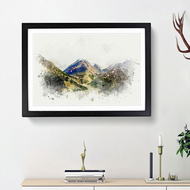 Path Through the Mountains in Abstract - Picture Frame Graphic Art Print on MDF East Urban Home Size: 36cm H x 48cm W x 2cm D, Frame Option: Black Fra on Productcaster.