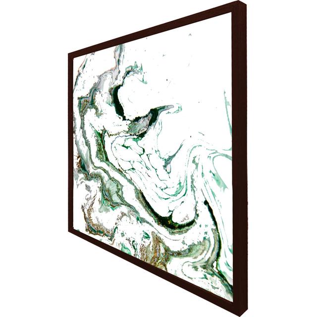 Attoria Gold & Green Marble - Single Picture Frame Print Metro Lane Size: 51cm H x 51cm W x 4cm D, Frame Colour: Brown Framed on Productcaster.