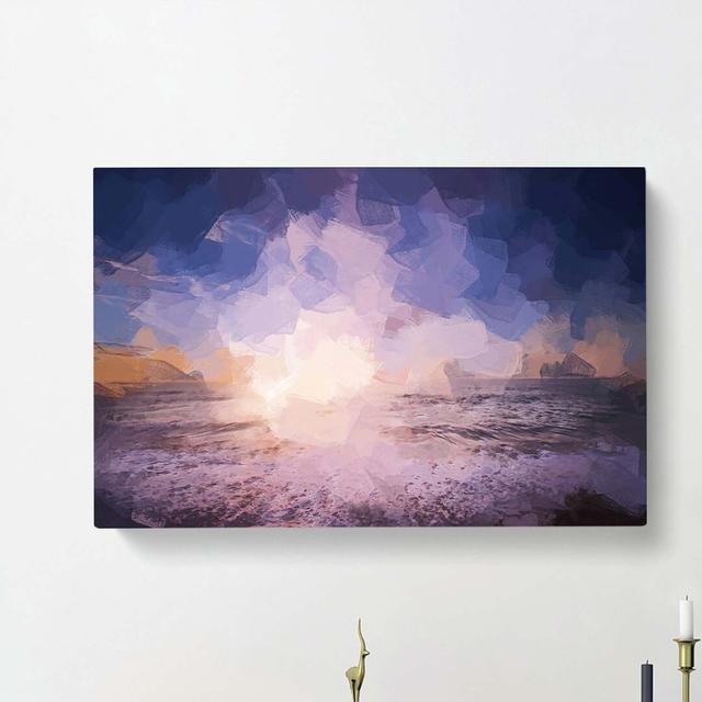 Beach in San Diego California in Abstract - Wrapped Canvas Graphic Art Print East Urban Home Size: 60cm H x 91cm W x 3cm D on Productcaster.