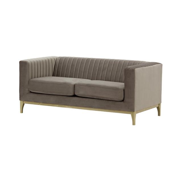 Buie Velvet Sofa Canora Grey Upholstery Colour: Taupe, Leg Colour: Wax Black on Productcaster.