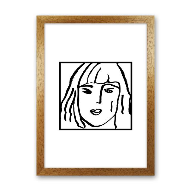 Female Face Square by Planeta444 - Graphic Art Print on Paper 17 Stories Frame Option: Brown Framed, Size: 46cm H x 34cm W x 3cm D on Productcaster.