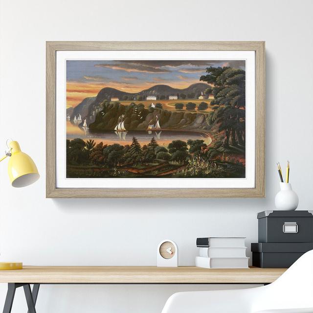 View of Hudson River by Thomas Chambers - Picture Frame Painting East Urban Home Size: 36cm H x 48cm W x 2cm D, Frame Option: Oak on Productcaster.