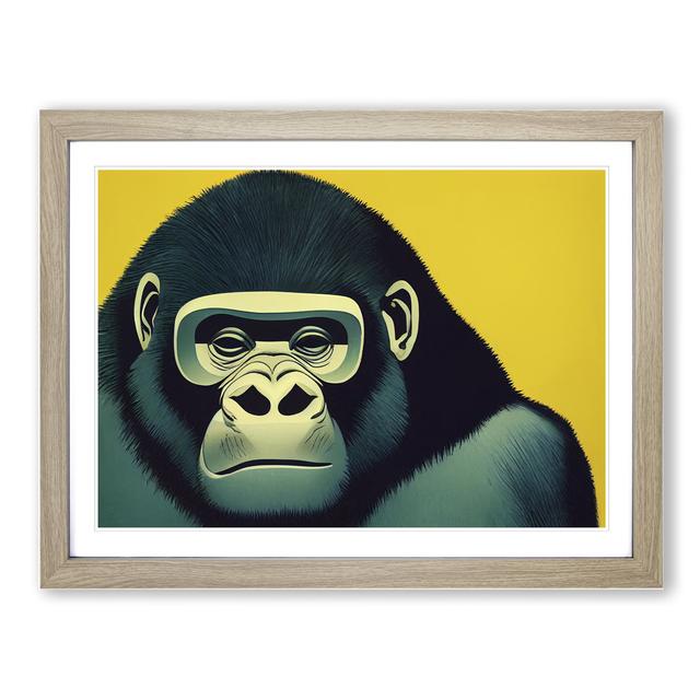 The Good Gorilla Abstract - Picture Frame Graphic Art World Menagerie Size: 46cm H x 64cm W, Format: Oak on Productcaster.