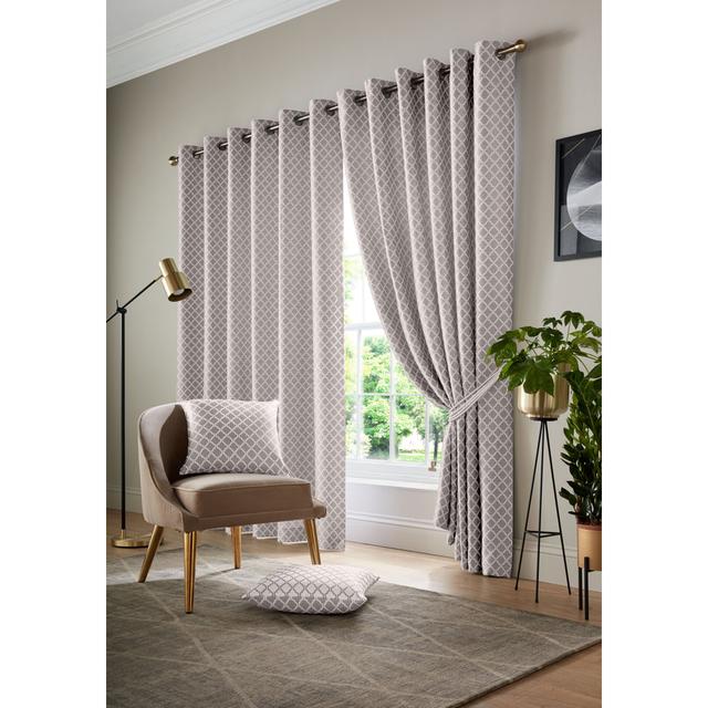 Dareece Cotswold Eyelet Ring Top Curtains (Set of 2) Rosalind Wheeler Panel Size: Width 116 x Drop 182 cm, Colour: Latte on Productcaster.