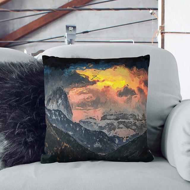 Fire Skies in Abstract Cushion with Filling East Urban Home Size: 55cm H x 55cm W x 20cm D, Backing Colour: Black on Productcaster.