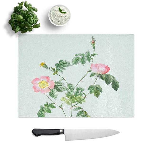 Tempered Glass Austrian Briar Rose Chopping Board East Urban Home Size: 28.5 cm W x 20 cm L on Productcaster.