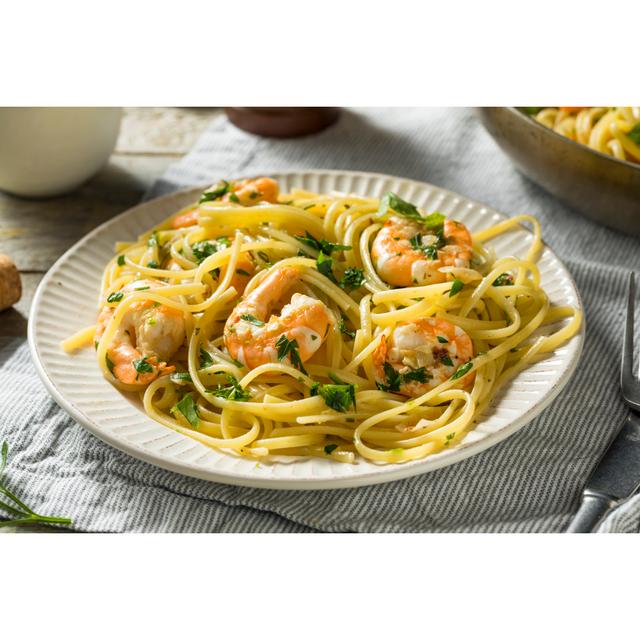 Homemade Lemon Shrimp Scampi by Bhofack2 - Wrapped Canvas Print Ebern Designs Size: 61cm H x 91cm W x 3.8cm D on Productcaster.