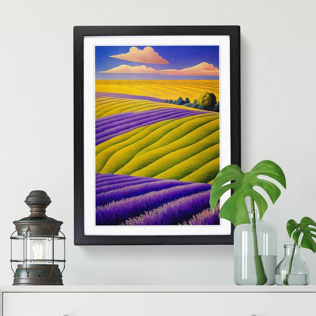 Lavender Field Painting Vol.4 - Picture Frame Graphic Art Big Box Art Size: 46cm H x 34cm W x 2cm D, Frame Colour: Black on Productcaster.