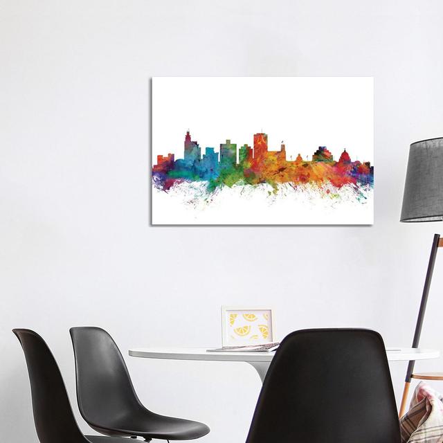 Jackson, Mississippi Skyline by Michael Tompsett - Wrapped Canvas Gallery-Wrapped Canvas Giclée Latitude Run Size: 66.04cm H x 101.6cm W x 3.81cm D on Productcaster.