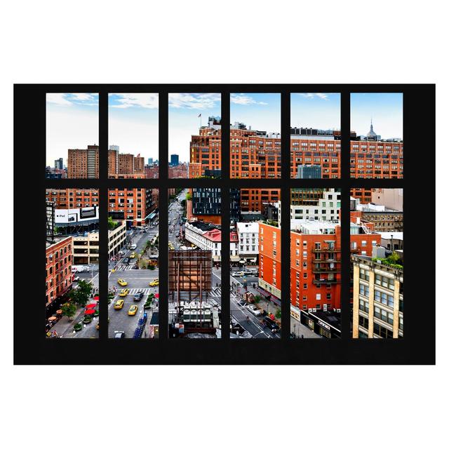 Window View of New York II 1.9m x 288cm Textured Matt Peel & Stick Wall Mural East Urban Home Size: 255cm L x 384cm W on Productcaster.