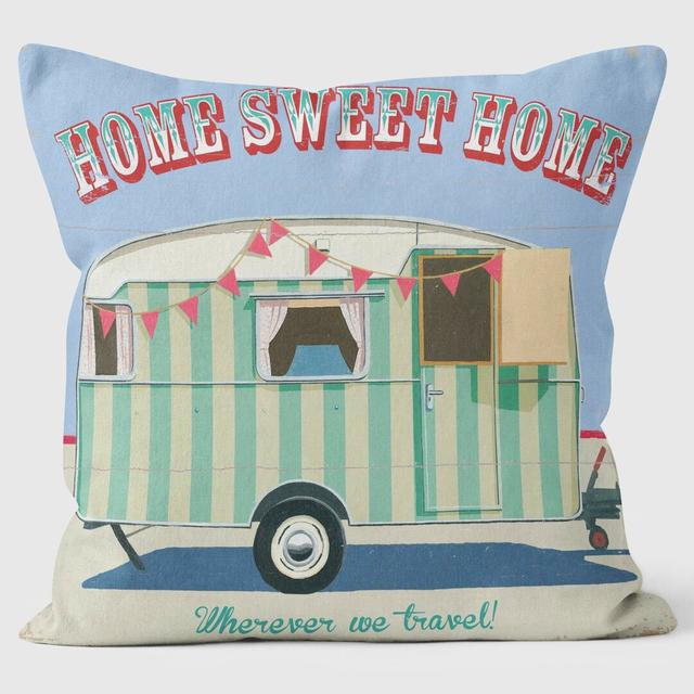 Home Sweet Home Caravan - Martin Wiscombe We Love Cushions on Productcaster.