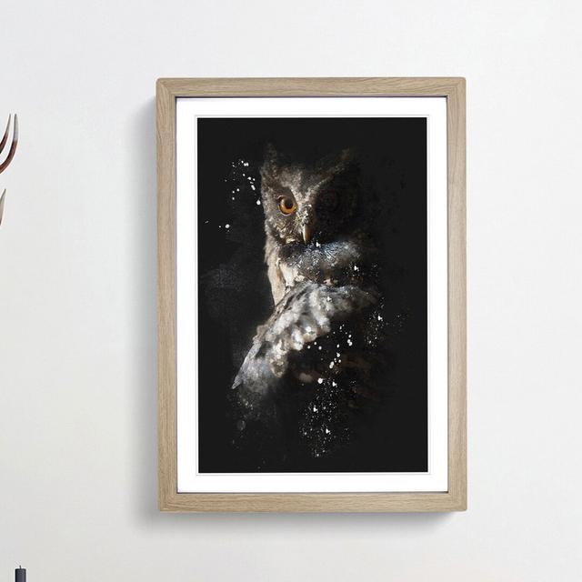 Owl - Picture Frame Graphic Art Print East Urban Home Frame Option: Oak Framed, Size: 87cm H x 62cm W x 2cm D on Productcaster.