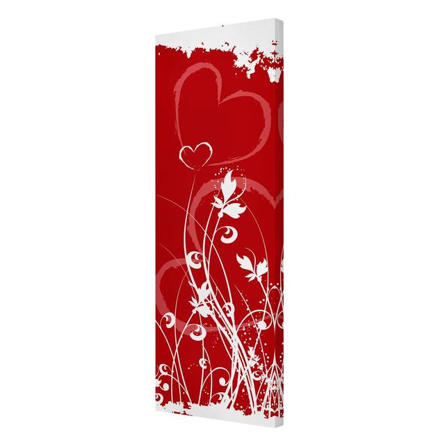 Hearts of Flower - Wrapped Canvas Graphic Art Print East Urban Home Size: 120cm H x 40cm W x 2cm D on Productcaster.