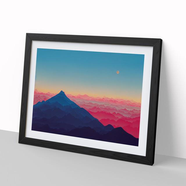 Exciting Mountain Sunset - Picture Frame Painting Alpen Home Frame Colour: Black, Size: 46cm H x 64cm W x 2cm D on Productcaster.