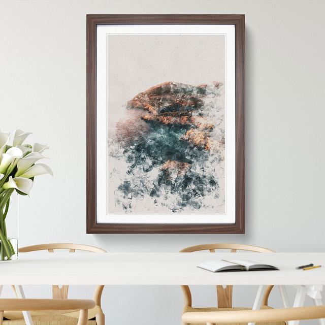 Coastline of Ibiza in Spain - Picture Frame Painting East Urban Home Size: 65cm H x 48cm W x 2cm D, Frame Option: Walnut on Productcaster.