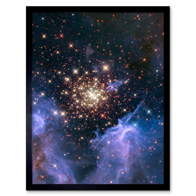 Hubble Space Starburst Cluster NGC 3603 Nebula Fireworks - Single Picture Frame Print Latitude Run on Productcaster.