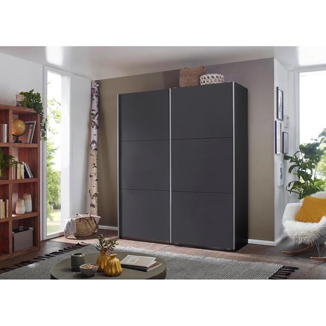 Schiebetürenschrank Santiago Rauch Ausführung: Grau metallisch, Größe: 210 cm H x 175 cm B x 59 cm T, Optionale Innenausstattung: Premium: 1 Regalbode on Productcaster.