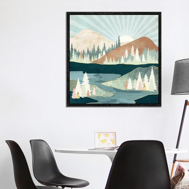 Autumn Sun - Graphic Art Print on Canvas Alpen Home Format: Black Framed, Size: 93.98cm H x 93.98cm W x 3.81cm D on Productcaster.