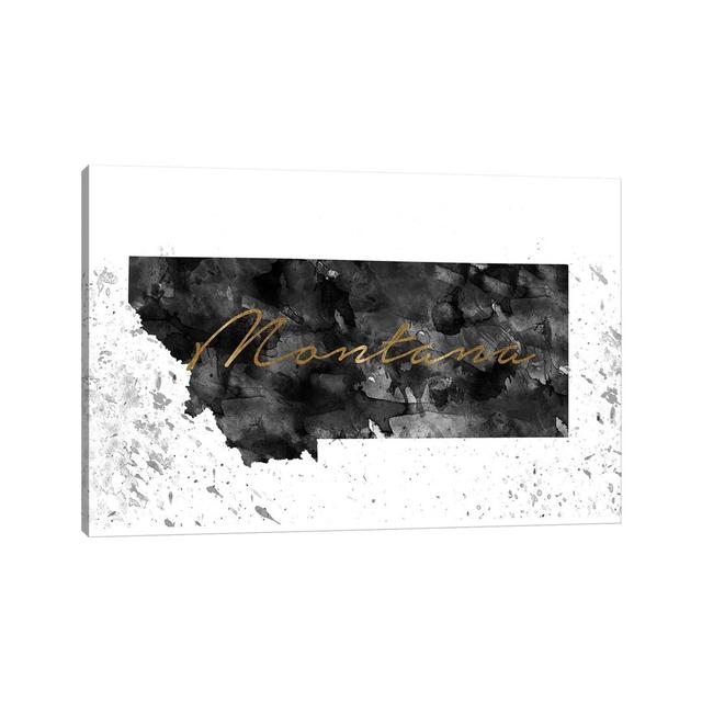 Montana Black And White Gold - Print Ebern Designs Format: Wrapped Canvas, Size: 66.04cm H x 101.6cm W x 1.91cm D on Productcaster.