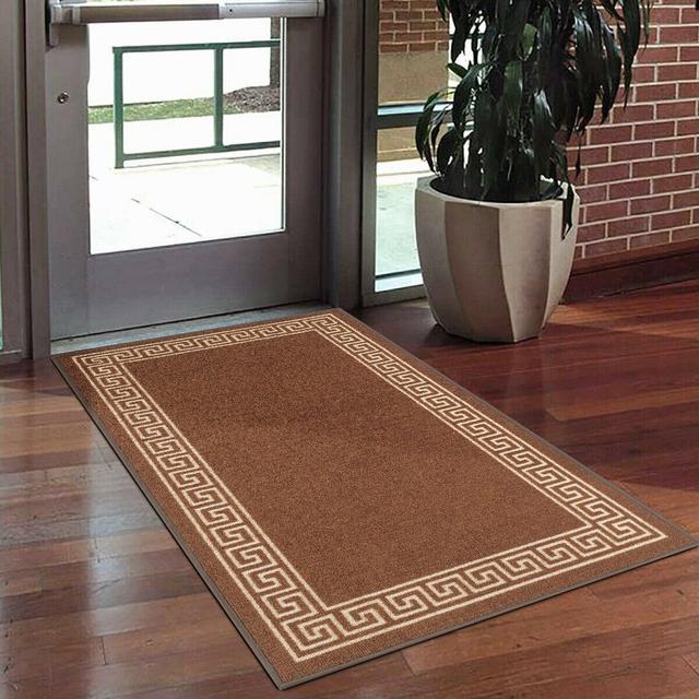 Jayda Greekey Gel Doormat Fairmont Park Colour: Beige/Brown, Mat Size: 50 x 80cm on Productcaster.