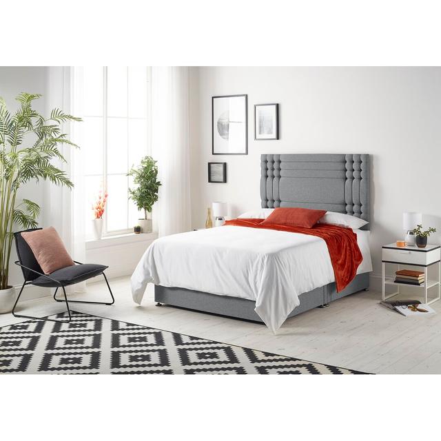 Dennishia Memory Foam Divan Bed Set Ebern Designs Colour: Charcoal, Size: Small Double (4'), Storage Type: 4 Drawers on Productcaster.