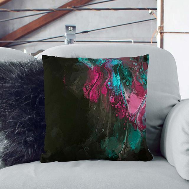 Fighting the Night in Abstract Cushion with Filling East Urban Home Backing Colour: Stone, Size: 40cm H x 40cm W x 15cm D on Productcaster.