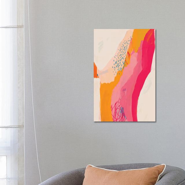 Pink Gold Dotted Abstract by Morgan Harper Nichols - Wrapped Canvas Painting Metro Lane Size: 66.04cm H x 45.72cm W x 1.91cm D on Productcaster.