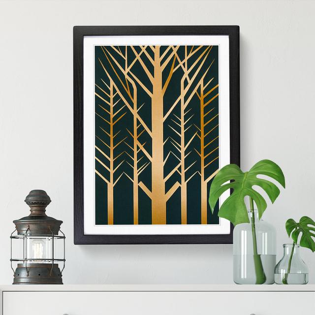 Oak Tree Art Deco Vol.1 - Picture Frame Print ClassicLiving Frame Option: Black, Size: 46cm H x 34cm W on Productcaster.