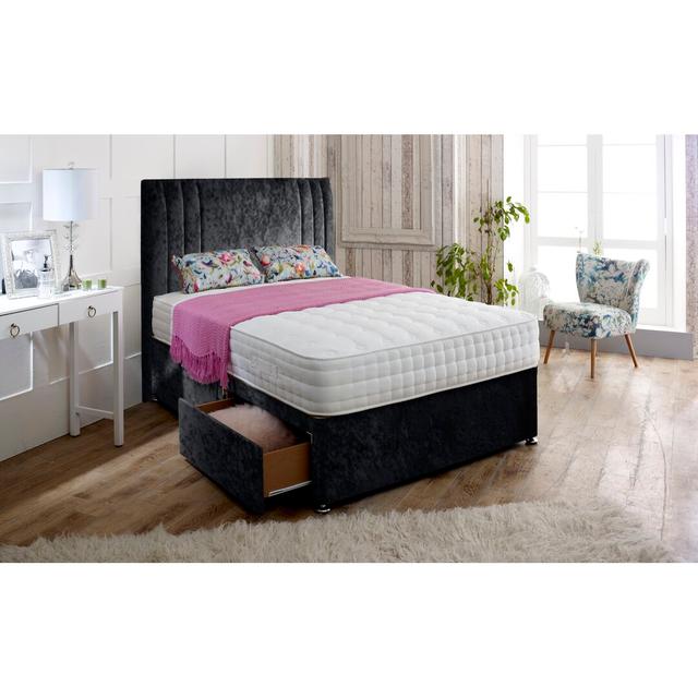 Attridge Divan Base Rosdorf Park Colour: Black, Storage Type: 4 Drawers, Size: Kingsize (5') on Productcaster.