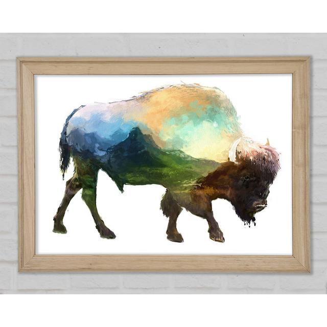 The Bison Of The Universe - Single Picture Frame Art Prints Union Rustic Size: 29.7cm H x 42cm W on Productcaster.