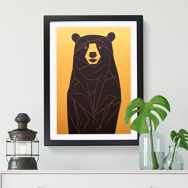 Bear Gestural - Single Picture Frame Graphic Art Alpen Home Format: Walnut Framed, Size: 64cm H x 46cm W on Productcaster.