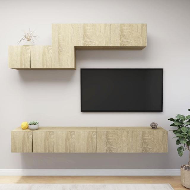 Wohnwand Bladyn für TVs bis zu 88" Ebern Designs Farbe: Sonoma-Eiche on Productcaster.