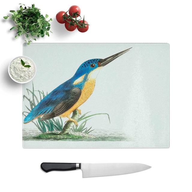 Tempered Glass Tridigitated Kingfisher by George Shaw Chopping Board East Urban Home Size: 39 cm W x 28.5 cm L on Productcaster.