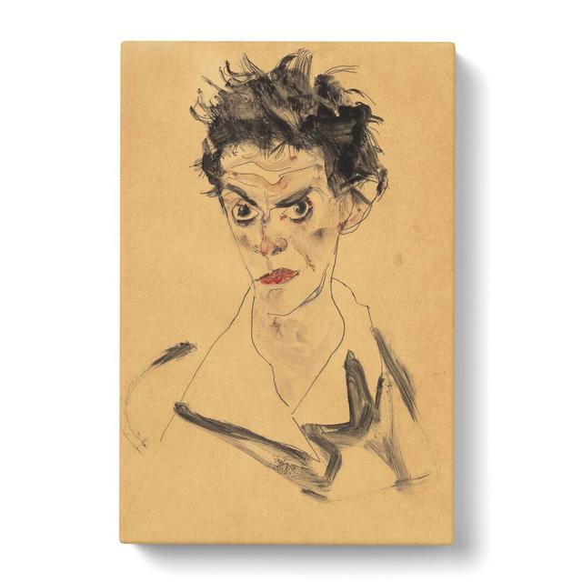 Self-Portrait Vol.1 by Egon Schiele - Wrapped Canvas Painting East Urban Home Size: 76cm H x 50cm W x 3cm D on Productcaster.