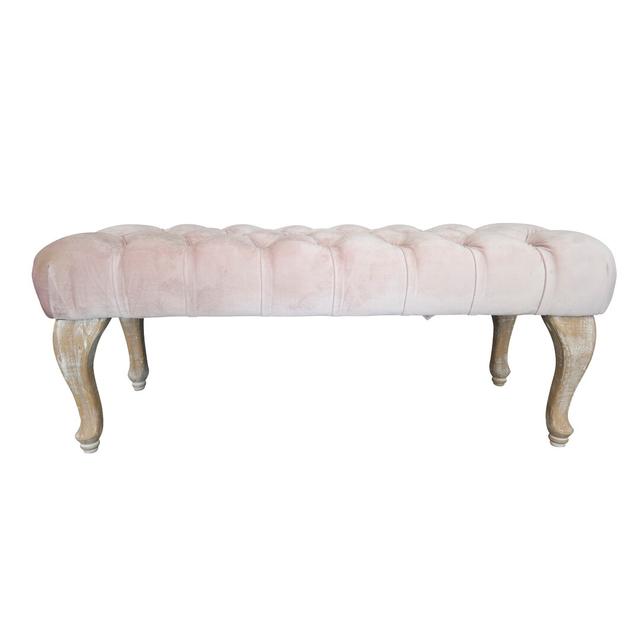 Gepolsterte Sitzbank Glennon Fleur De Lis Living Upholstery Colour: Light pink on Productcaster.