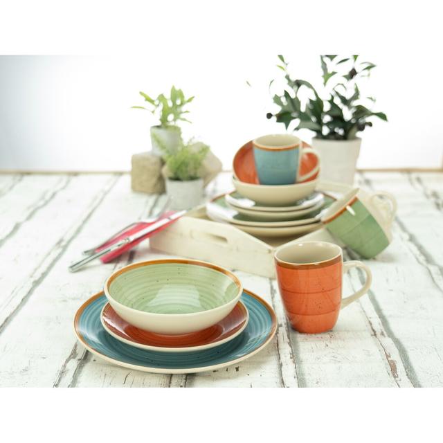 Country 24 Piece Stoneware Dinnerware Set - Service for 6 Creatable on Productcaster.