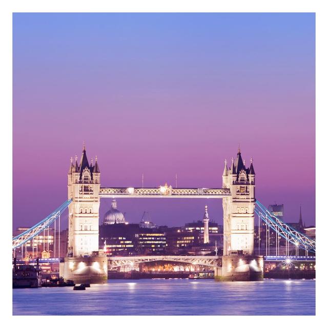 Tower Bridge in London at Night 1.92m x 1.92m Textured Matte Peel & Stick Wall Mural East Urban Home Size: 2.4m x 2.4m on Productcaster.